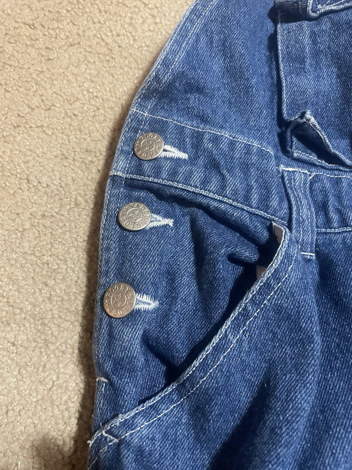 Vintage Youth Boys 12 ZIP OFF CONVERTIBLE PANTS+SHORT Overall Kid Cargo Wide Leg image 9