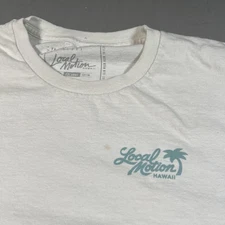 Local Motion Hawaii Shirt Mens 2XL Surf Graphic Beachwear Aloha Tee Stained