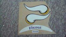 Minnesota Vikings FULL SIZE FOOTBALL HELMET DECALS WITH BUMPERS METALLIC 