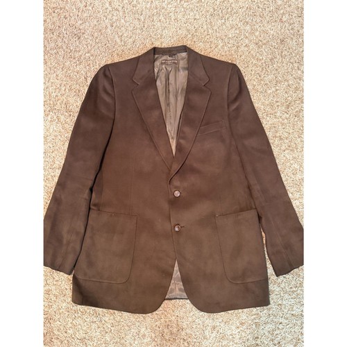 Lanvin, Blazer vintage Lanvin Paris piuma scamosciata cappotto marrone su misura negli USA