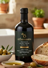 Athanasiou Extra Virgin Olive Oil 375ml, Premium Early Harvest 500mg Polyphenols