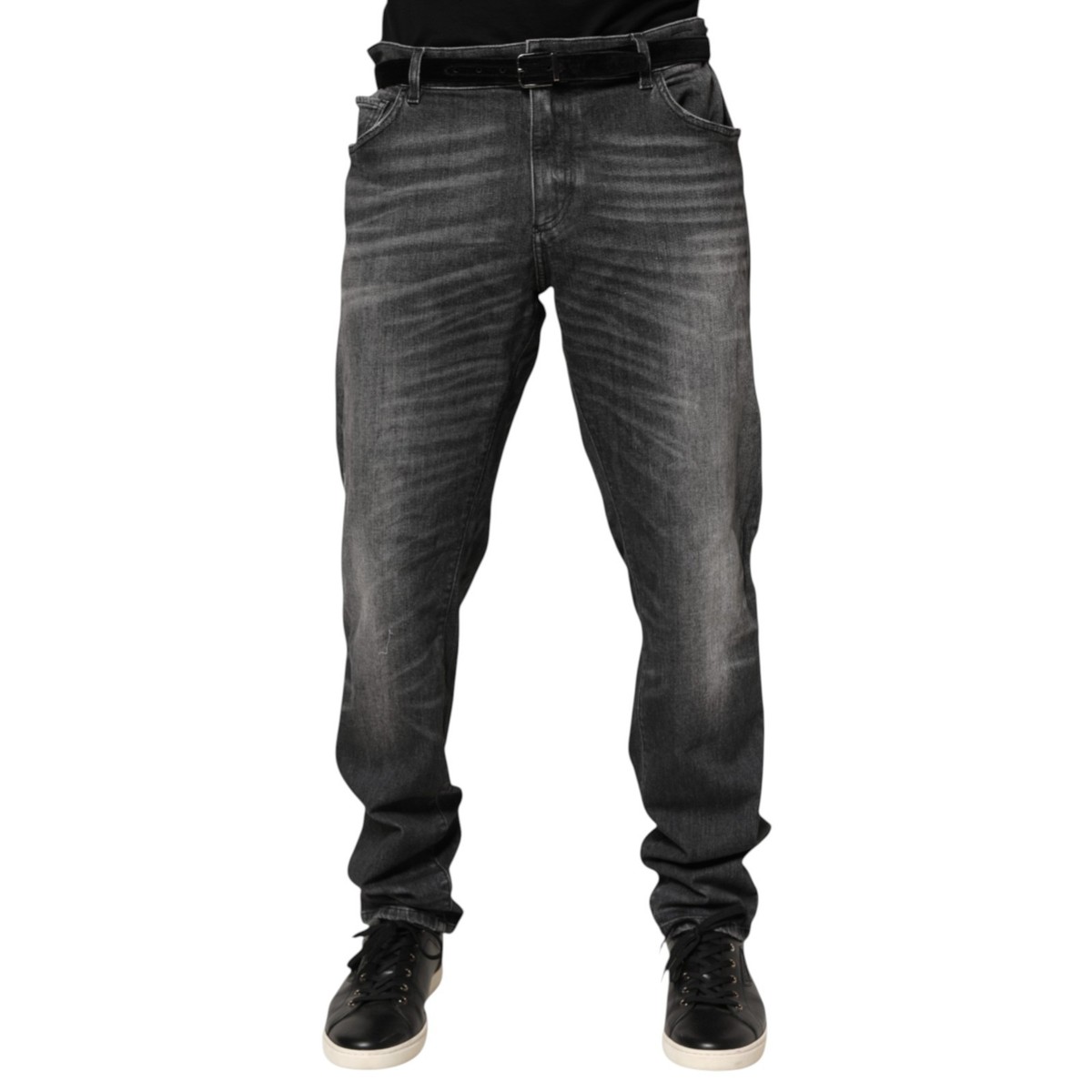 DOLCE & GABBANA Jeans Black Gray Wash Slim Fit Straight Leg Denim