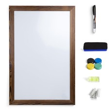 Real Wooden Framed Magnetic Dry Erase Whiteboard, 24" X 36", Vertical/Horizon...