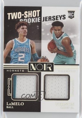 2020-21 Noir Two-Shot Rookie Jerseys 81/99 LaMelo Ball Vernon Carey Jr RC 7y2