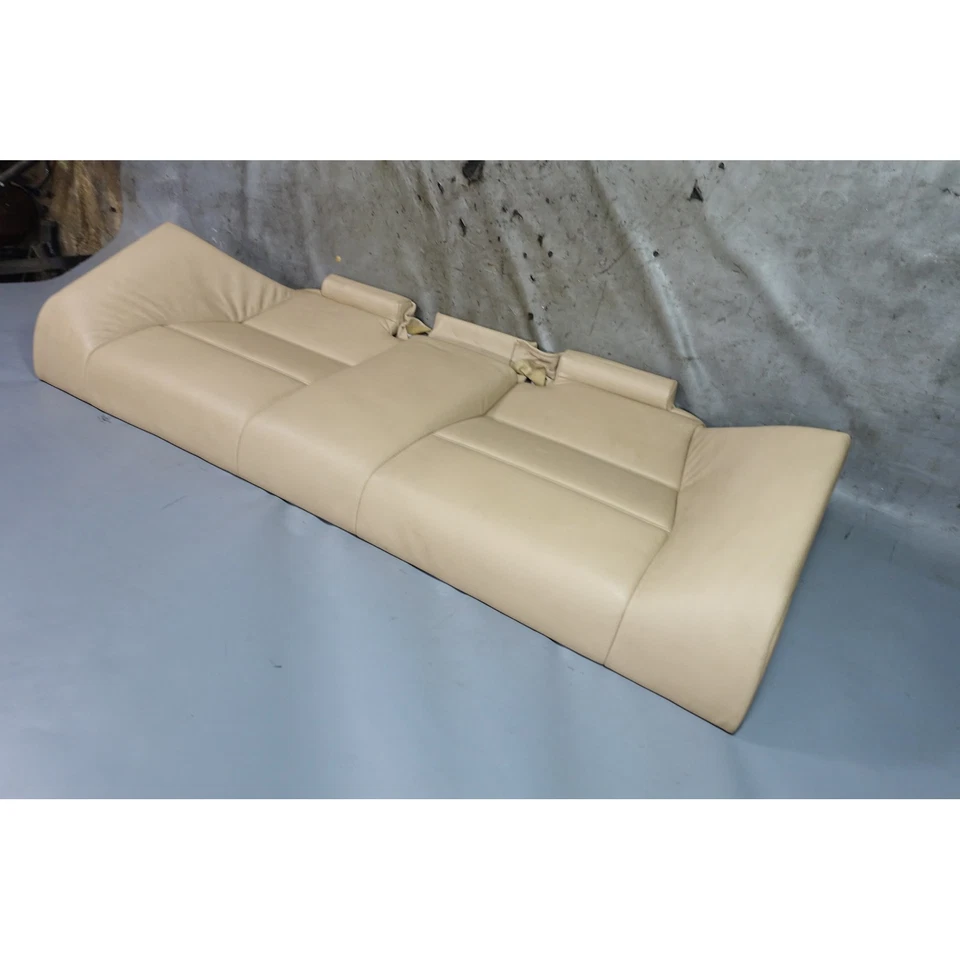 00-06 BMW E46 3-Series Coupe Rear Seat Bottom Bench Folding Beige Leather OEM - Image 2 of 4