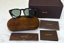 Tom Ford Men's Designer Square Sunglasses Black Plastic Frame Gray Tinted