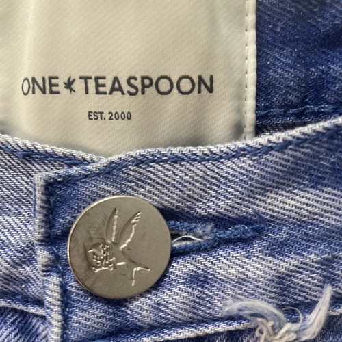 One X One Teaspoon Free People Shorts Womens 24 Cut Off Jean Button Fly Denim - Picture 4 of 12
