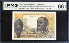 West African States / Dahomey 100 Francs ND (1961-65) P-201Bf GEM UNC PMG 66 EPQ