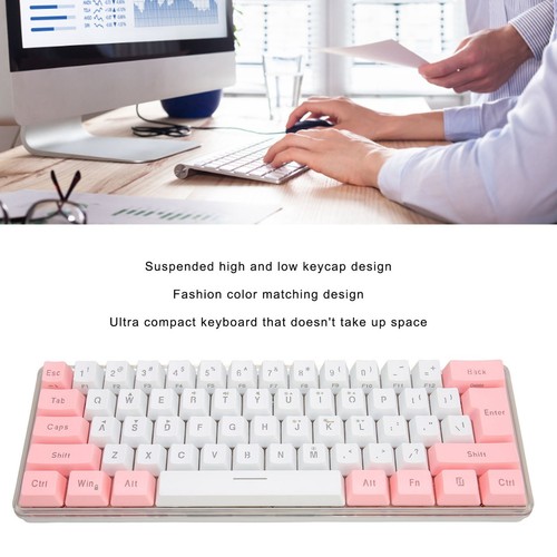 Gaming Keyboard USB 61 Keys Contrast Color RGB Light Key Line Separation Mech CB - Bild 22 von 30