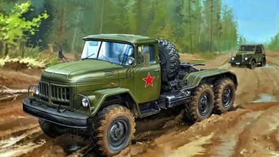 artwork vehicle military dirt mud truck Spintires MudRunner Zil 11x17 Poster