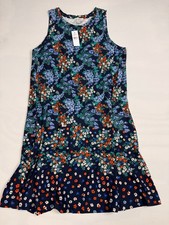 NWT LOFT Outlet Colorful Wildflower Blue Floral Print Sleeveless Dress Women’s L