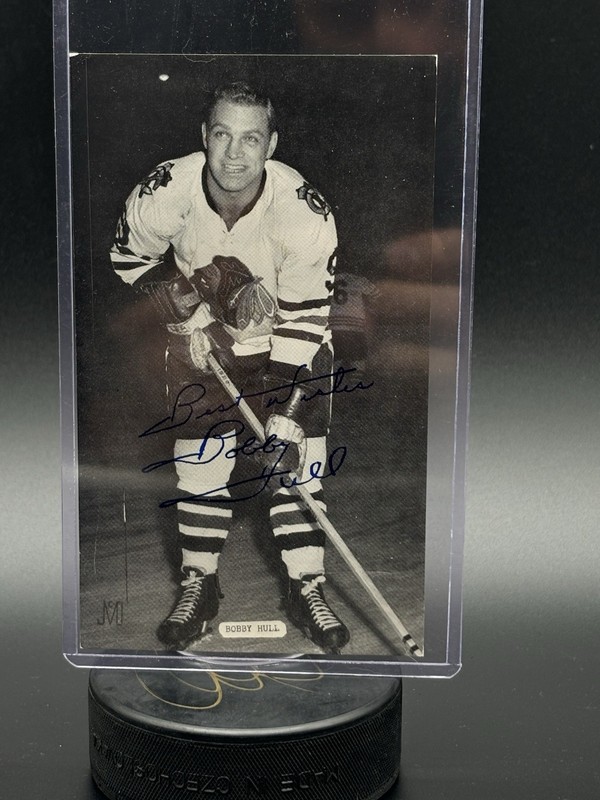 Bobby Hull Signed Postcard J. D. McCarthy Chicago Stadium 1965 Posted