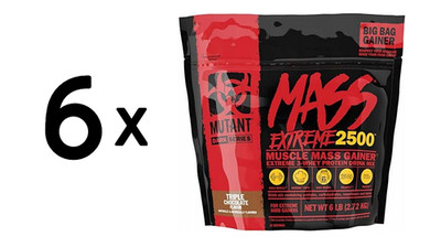 6 x Mutant Mutant Mass Extreme 2500, Triple Chocolate - 2720g (12,25 EUR/kg)