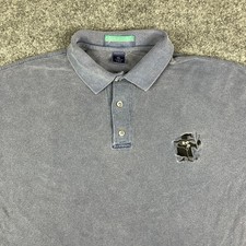 Pine Island Polo Mens Size XL Blue USA Made Embroidered Wizard Character Faded