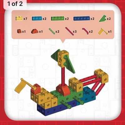 Fisher Price Trio Blocks Basic Boat Promo Set T5307 Ages 3-5 27 Pc 4 Builds