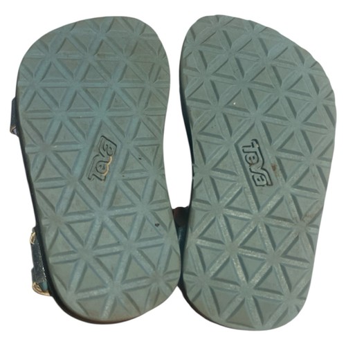 Teva Original Universal Shimmer Blue Adjustable Sandals Kids Girls Sz 8 Worn 1X - Picture 6 of 8