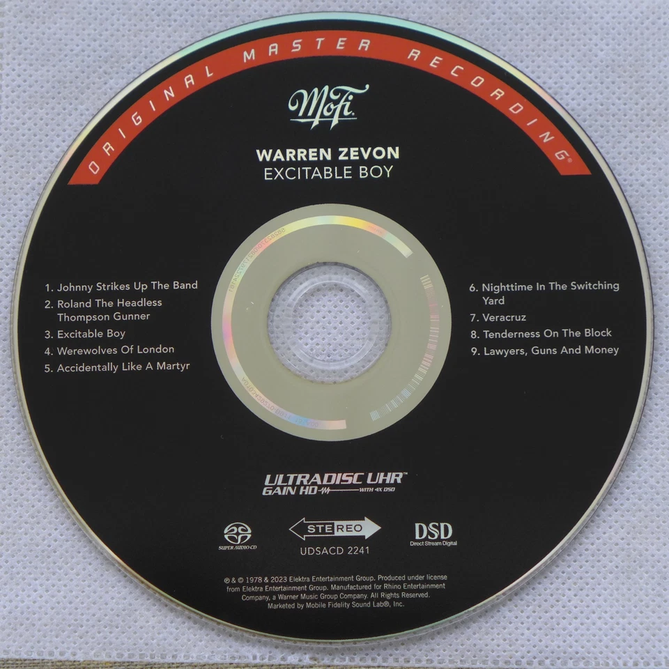 WARREN ZEVON - EXCITABLE BOY - MFSL UDSACD 2241 - ORIGINAL MASTER RECORDING - Bild 3 von 4