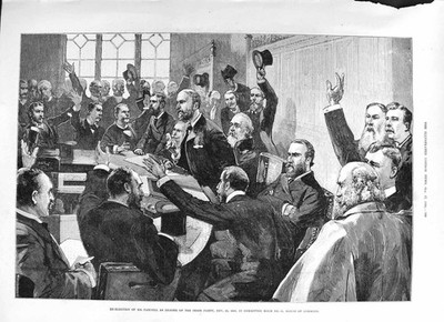 Old 1891 Re-Election Parnell Committee Room Men John Bright Marble St Victorian
