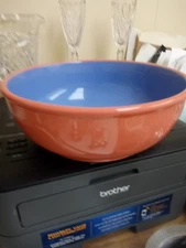 Lindt-Stymeist Colorways 10.75" X 4 " Salmon/Blue Round Vegetable Bowl