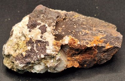 Calcite On Pretty Multi Colored Amygdaloidal Basalt From Copper Mine Michigan