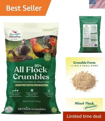 Complete All Flock Crumbles   16% Protein Poultry Feed with Probiotics, 25 lb