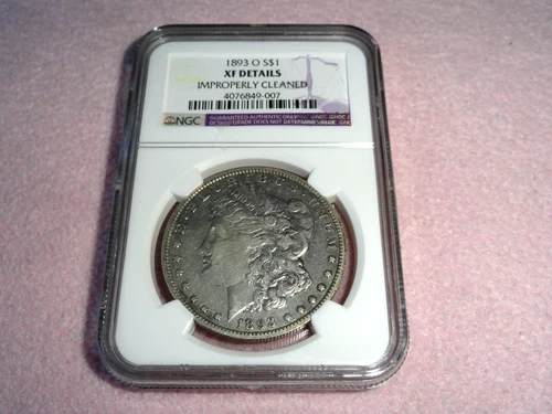NGC 1893O New Orleans Morgan Silver Dollar XF Details Improperly Cleaned US Coin