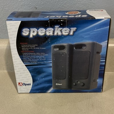 AOpen 2.0 Wired Computer Speakers 3.5mm Magnetically Shielded Black