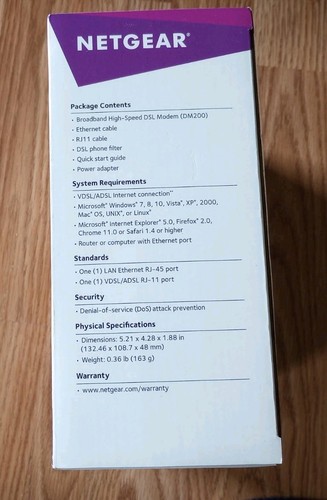 Netgear VDSL/ADSL Modem DM200 Verizon AT&T (Color: Black) WORKS USED - Picture 16 of 21