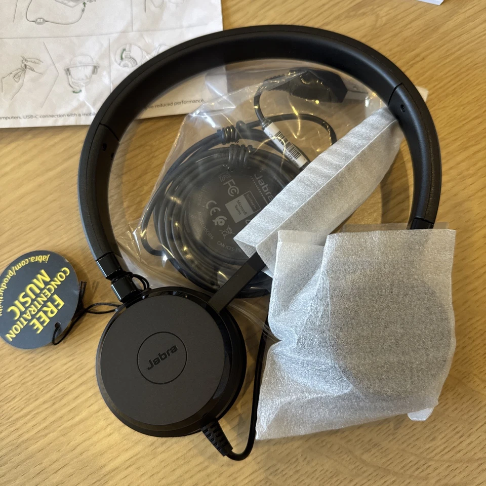 NEW Jabra Evolve 20SE Wired Noise Cancelling Headset Built-in Stereo Microphone - Image 4 of 4