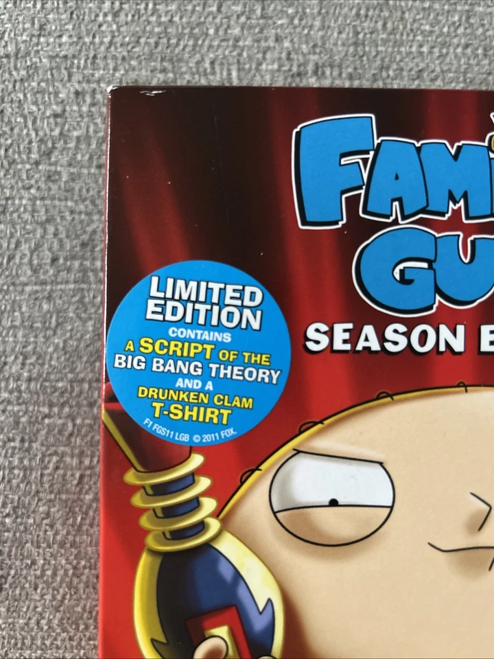 Family Guy Season 11 DVD Set Drunken Clam T Shirt & Script BRAND NEW SEALED  - Image 2 of 4