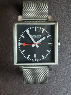 Mondaine Evo Big Square Watch, Black Face  A661.30343.14SBB