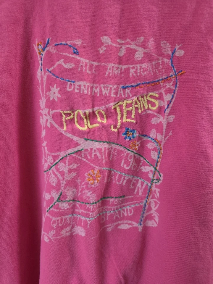 De Colección Ralph Lauren Polo Jeans Manga Larga Top Mujer XL Parche Bordado Foto 2 de 4