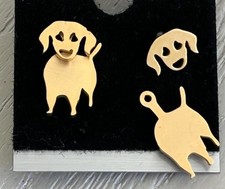 Moveable Two Piece Versatile Puppy Dog Stud Earrings NWOT