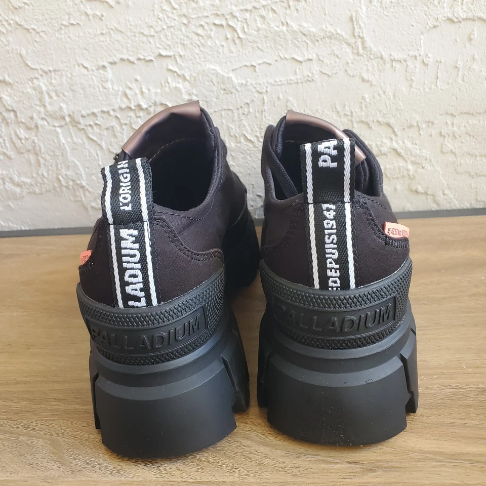 Botas de plataforma Palladium Revolt Lo TX para mujer 6,5 negras de lona gruesas Gorpcore Y2K Foto 3 de 4