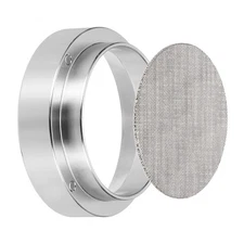 53MM Espresso Dosing Funnel Set, Dosing Funnel with Puck Screen, Silver Tone