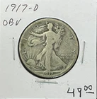 1917-D OBV Walking Liberty Half - Nice Grade -