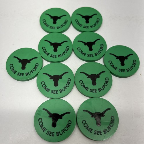 Bar Drink Tokens Chips Longhorn Bar & Grill Dallas WI Lot of 30 Red Green Gold - Picture 13 of 18