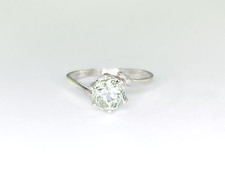 6.5 mm Round Aquamarine Sterling Silver Bypass Ring Size 7