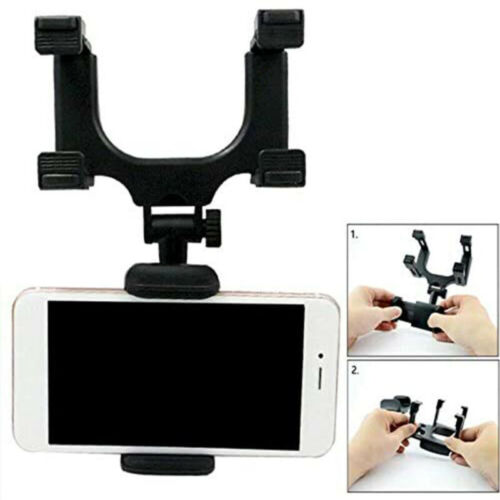 Car Rearview Mirror Phone Holder Mount for iPhone 15 14 13 12 Samsung S24 Ultra - Picture 7 of 11