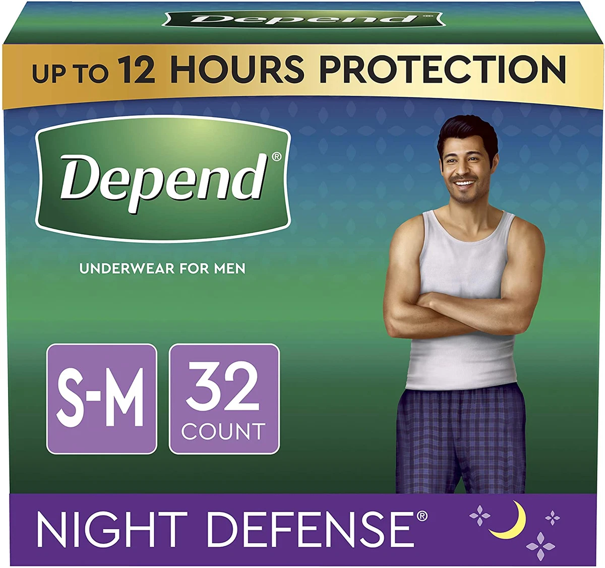 Depend Night Defense Adult Incontinence Underwear for Men, Overnight,  Disposable