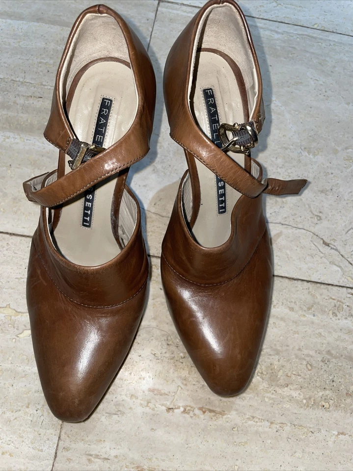 BOTAS FRATELLI ROSSETTI CUERO MARRÓN CORREA AL TOBILLO TALLA 37 Hechas en Italia Foto 2 de 4