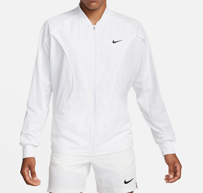 Nike Court Advantage Dri-FIT-Tennisjacke Herren Sportjacke Weiß FD5341-100