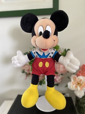 Vintage Mickey Mouse Plush with Suspenders Mattel 1990's Disney Mickey 12'' EUC