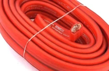 0 Gauge Red Power Ground OFC Wire Strand Copper FLAT Marine Cable 1/0 AWG US