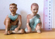 NICE! Pair of Porcelain Spirit House Figures Male & Female 100% HANDMADE