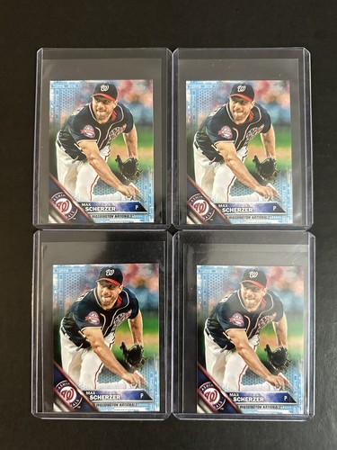 2016 Topps Max Scherzer rot 5 x 7 #/5 Mini blau /10 Lot (5) 1. Wahlgang HOF neuwertig - Bild 2 von 5