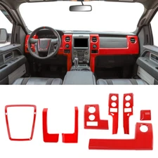 8pc Interior Center Dash Board Trim Cover Set For Ford F-150 Raptor 2009-14 Red