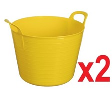 2 x 26 Litre 26L Flexi Tub Home Garden Flexible Storage Colour Bucket Basket Box