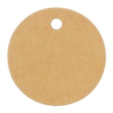 1.5" Kraft Brown Gift Tags - 100 Pack - Round Circle Paper Hang Tag - 1 1/2 Inch