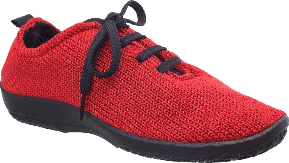 LADIES SHOES FOOTWEAR Arcopedico LS knitted shoe lace up red